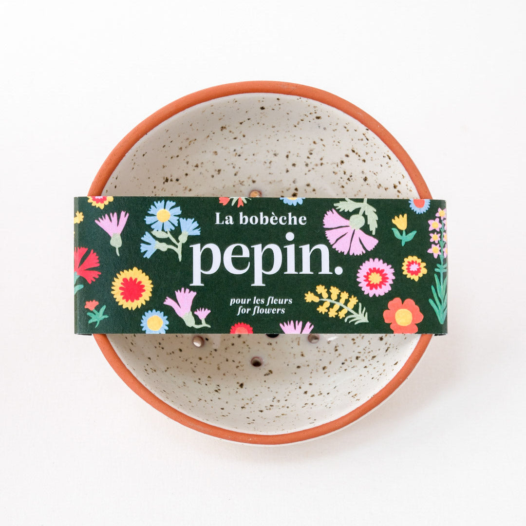 Blumen-Bojeché - Weiß gekörnt