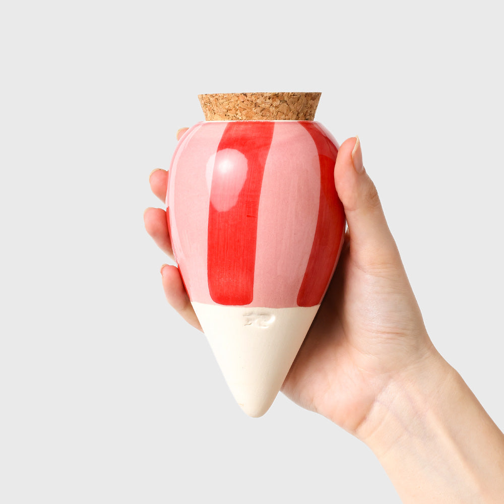 Olla - Rayé rose et rouge