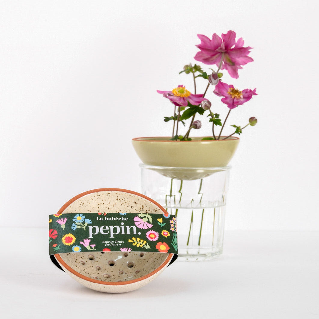 Blumen-Bojeché - Weiß gekörnt