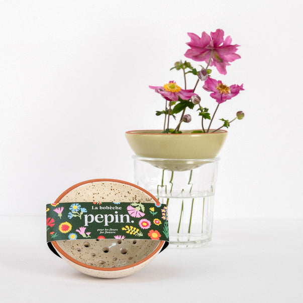 Blumen-Bojeché - Weiß gekörnt